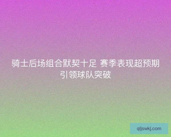 骑士后场组合默契十足 赛季表现超预期引领球队突破